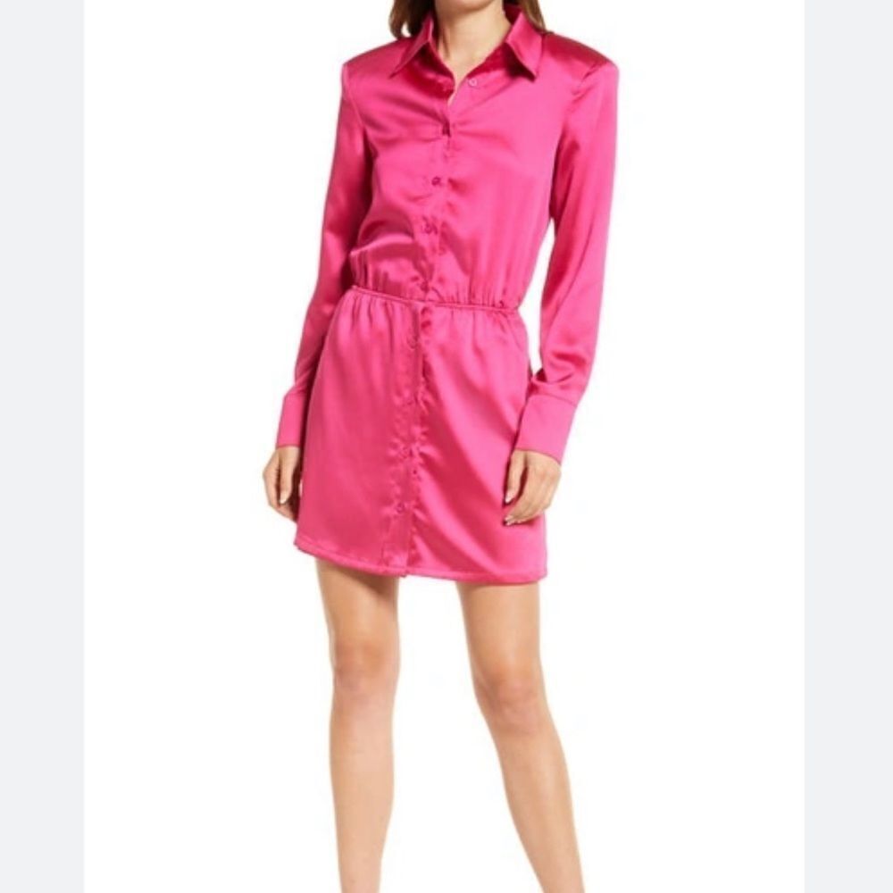 NWT AMYLYNN Mery Pink Satin Dress Skort